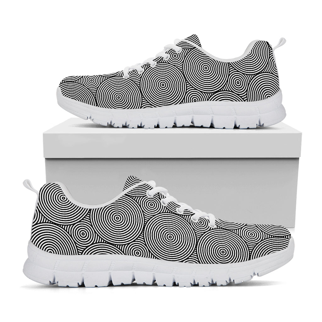 Psychedelic Circle Pattern Print White Sneakers