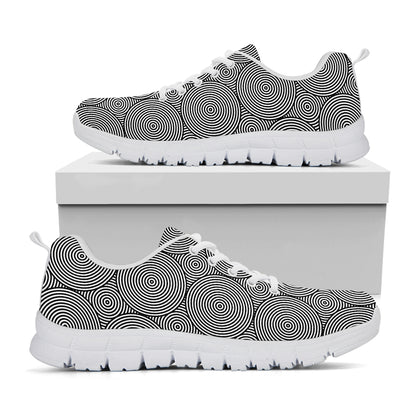 Psychedelic Circle Pattern Print White Sneakers
