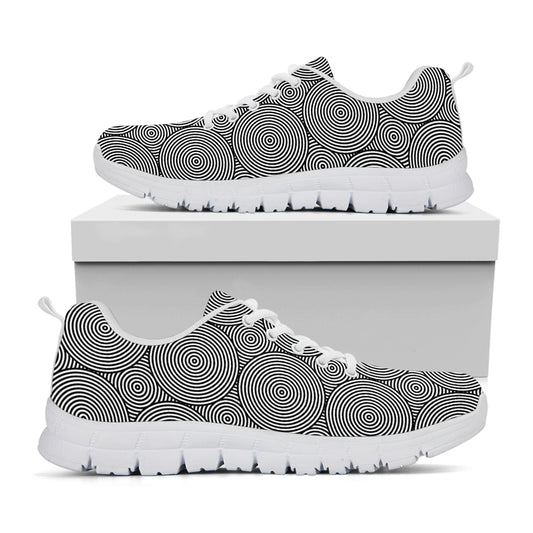 Psychedelic Circle Pattern Print White Sneakers