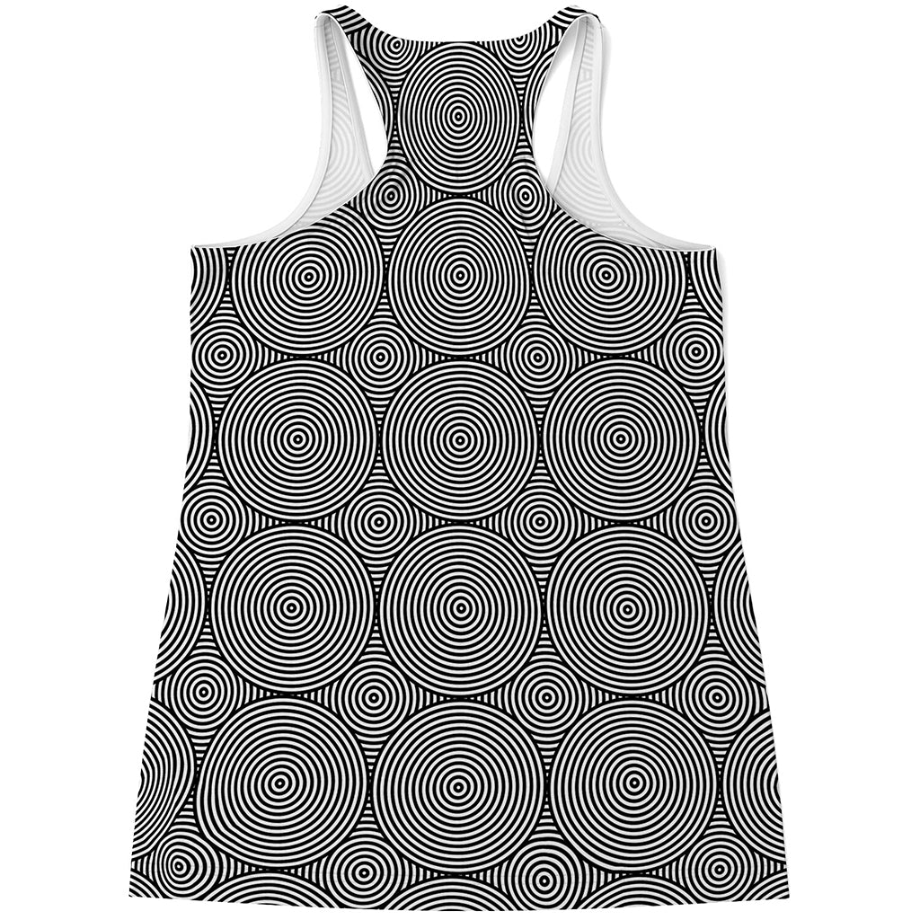 Psychedelic Circle Pattern Print Women's Racerback Tank Top