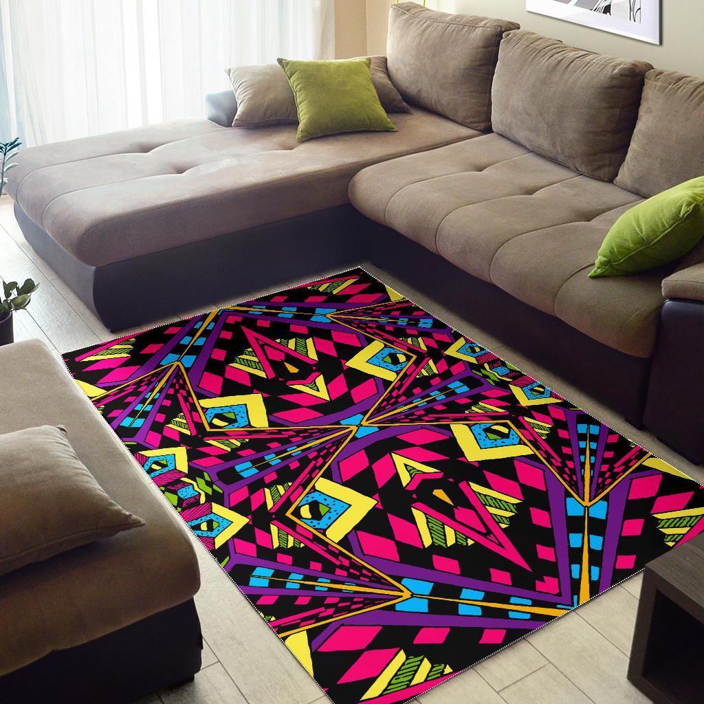 Psychedelic Ethnic Trippy Print Area Rug GearFrost