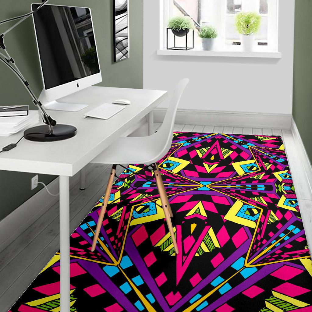 Psychedelic Ethnic Trippy Print Area Rug GearFrost