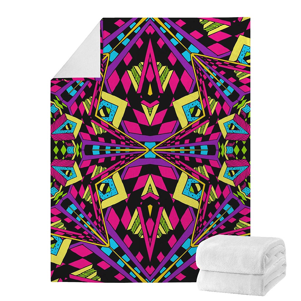 Psychedelic Ethnic Trippy Print Blanket