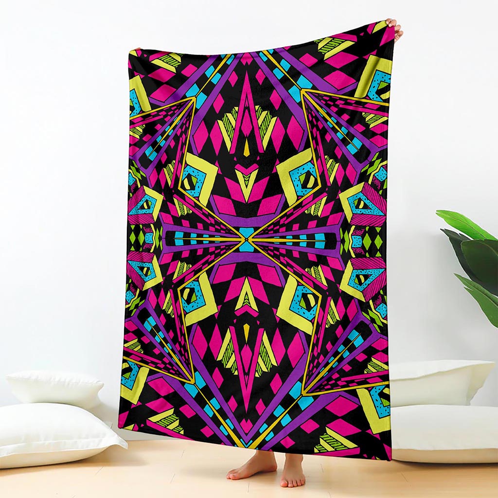 Psychedelic Ethnic Trippy Print Blanket