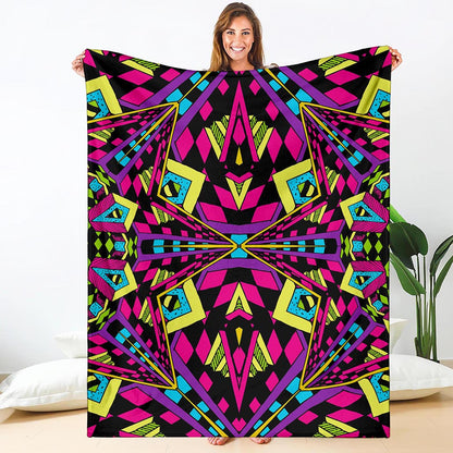 Psychedelic Ethnic Trippy Print Blanket