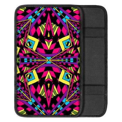 Psychedelic Ethnic Trippy Print Car Center Console Cover