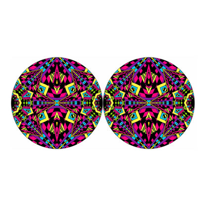 Psychedelic Ethnic Trippy Print Car Coasters