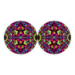 Psychedelic Ethnic Trippy Print Car Coasters