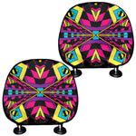 Psychedelic Ethnic Trippy Print Car Headrest Covers