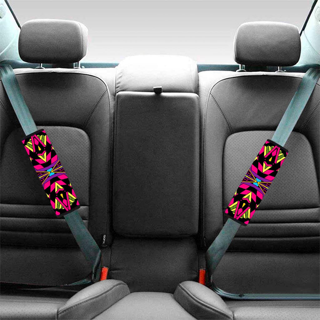 Psychedelic Ethnic Trippy Print Car Seat Belt Covers