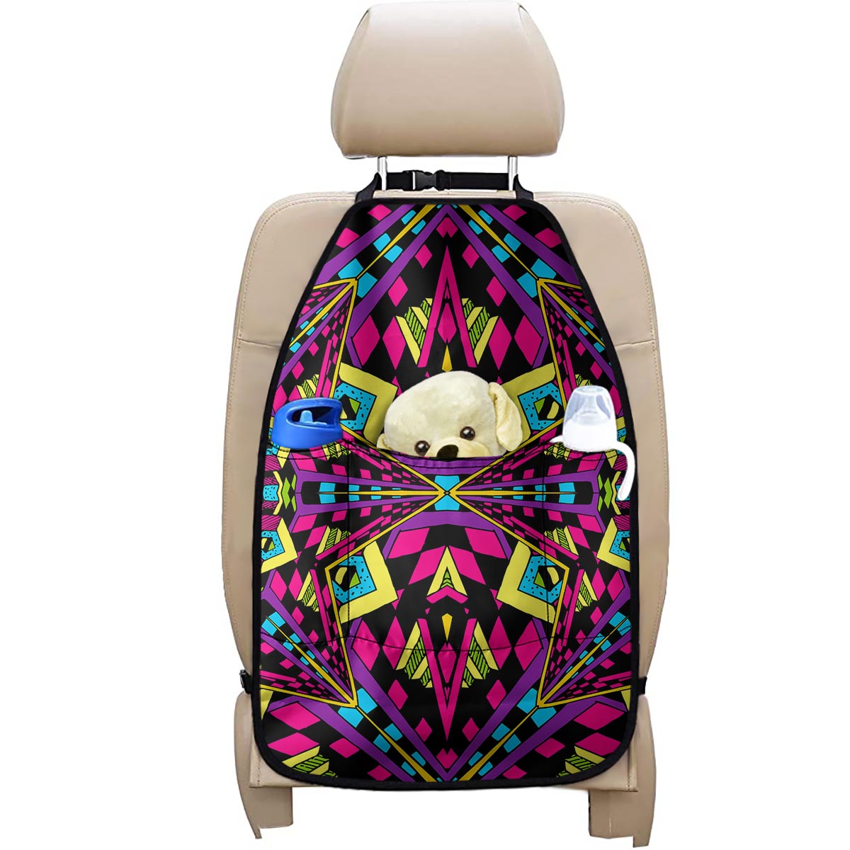 Psychedelic Ethnic Trippy Print Car Seat Organizers