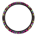 Psychedelic Ethnic Trippy Print Car Steering Wheel Cover