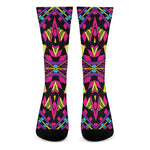 Psychedelic Ethnic Trippy Print Crew Socks