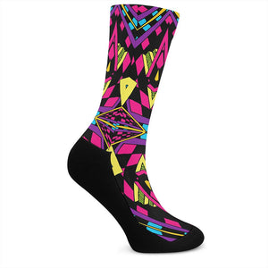 Psychedelic Ethnic Trippy Print Crew Socks