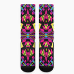 Psychedelic Ethnic Trippy Print Crew Socks