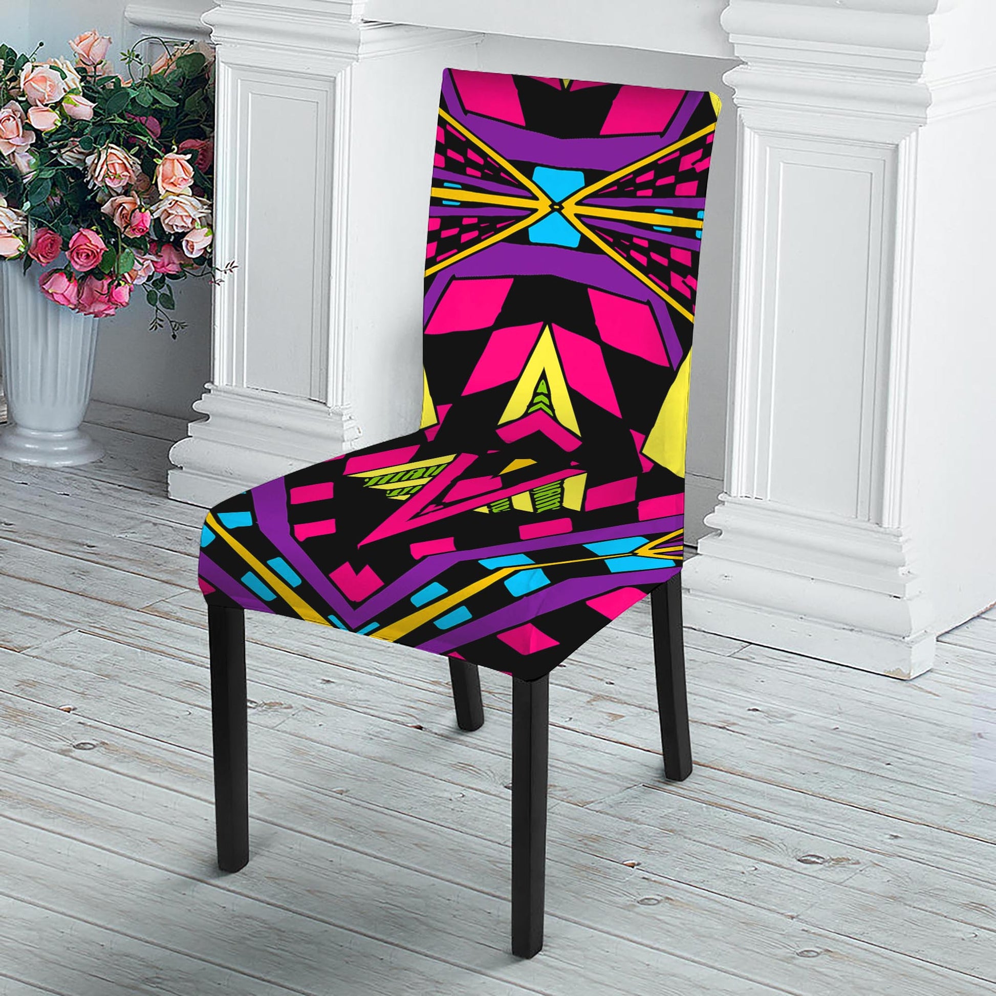 Psychedelic Ethnic Trippy Print Dining Chair Slipcover