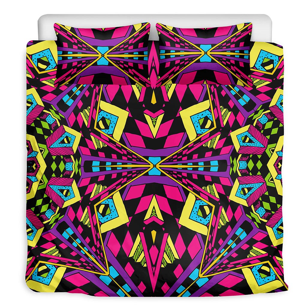 Psychedelic Ethnic Trippy Print Duvet Cover Bedding Set