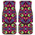 Psychedelic Ethnic Trippy Print Front and Back Car Floor Mats