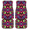 Psychedelic Ethnic Trippy Print Front and Back Car Floor Mats