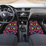 Psychedelic Ethnic Trippy Print Front and Back Car Floor Mats