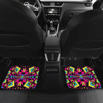 Psychedelic Ethnic Trippy Print Front and Back Car Floor Mats