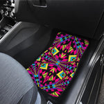 Psychedelic Ethnic Trippy Print Front and Back Car Floor Mats