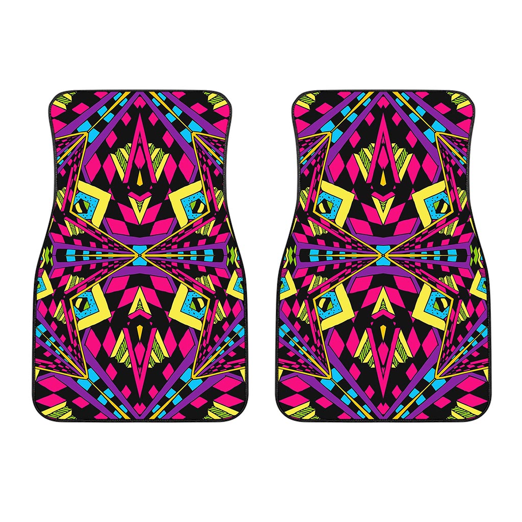 Psychedelic Ethnic Trippy Print Front Car Floor Mats