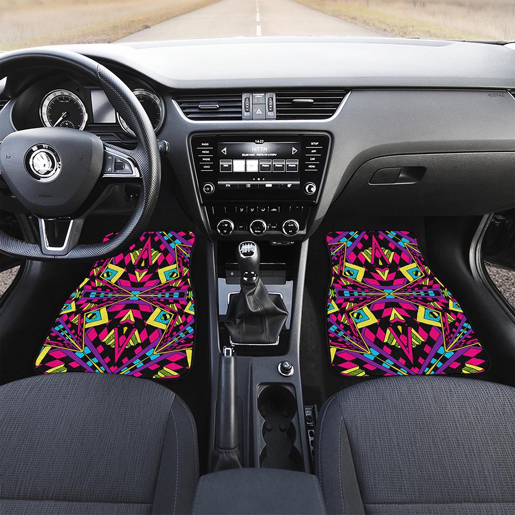 Psychedelic Ethnic Trippy Print Front Car Floor Mats