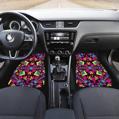 Psychedelic Ethnic Trippy Print Front Car Floor Mats