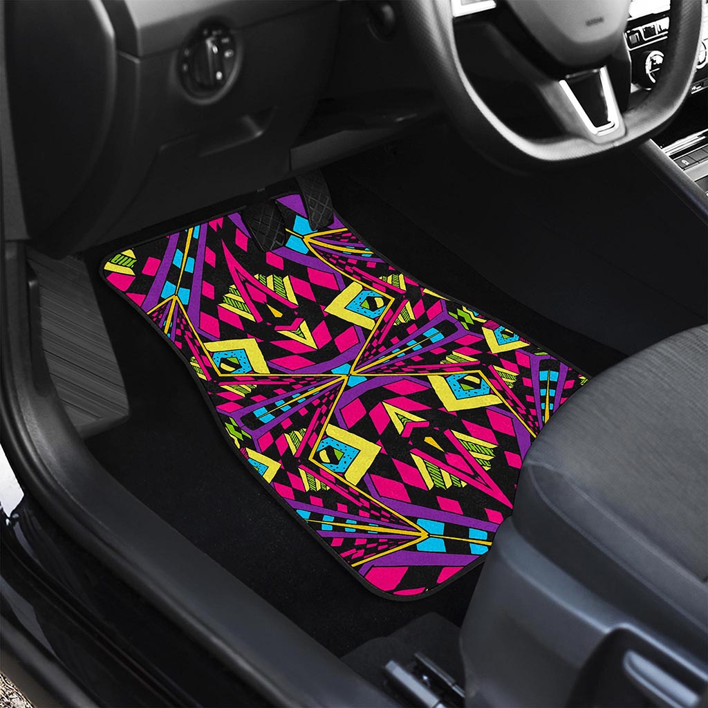 Psychedelic Ethnic Trippy Print Front Car Floor Mats