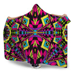 Psychedelic Ethnic Trippy Print Hooded Blanket
