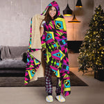 Psychedelic Ethnic Trippy Print Hooded Blanket