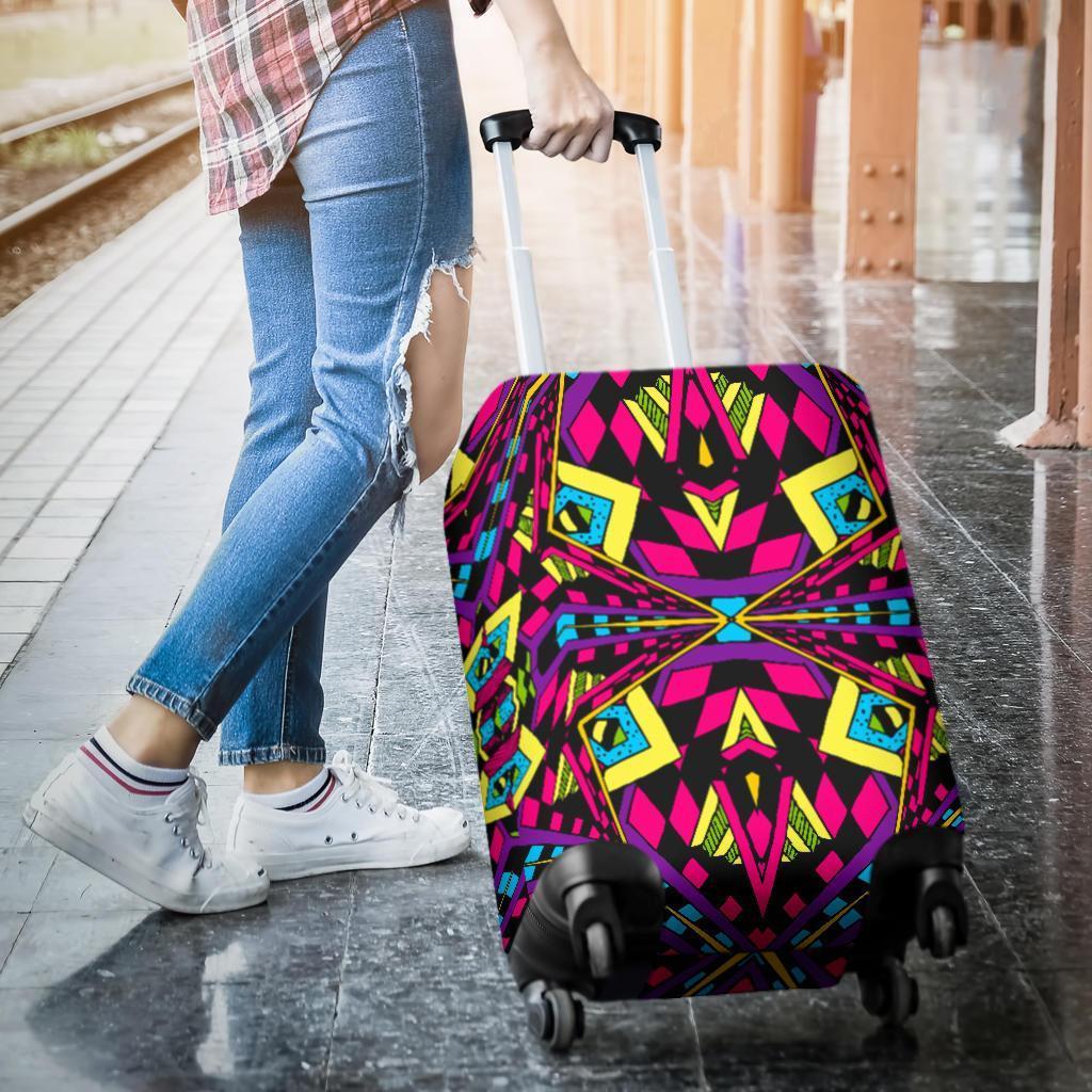 Psychedelic Ethnic Trippy Print Luggage Cover GearFrost