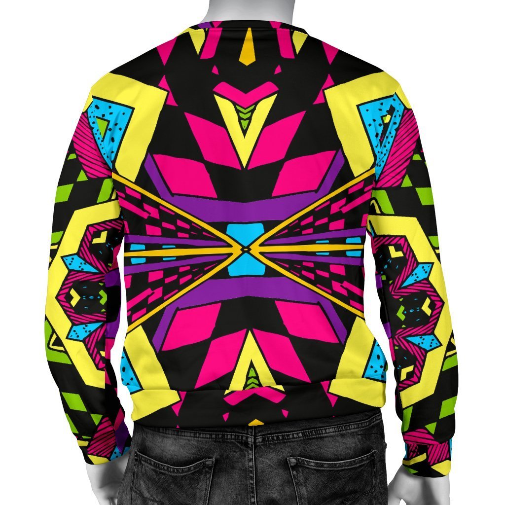 Psychedelic Ethnic Trippy Print Men's Crewneck Sweatshirt GearFrost
