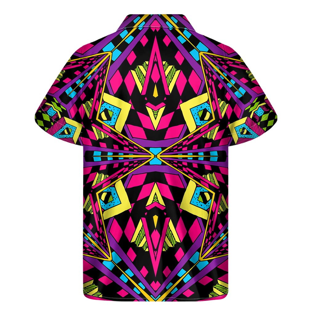 Psychedelic Ethnic Trippy Print Men's Short Sleeve Shirt