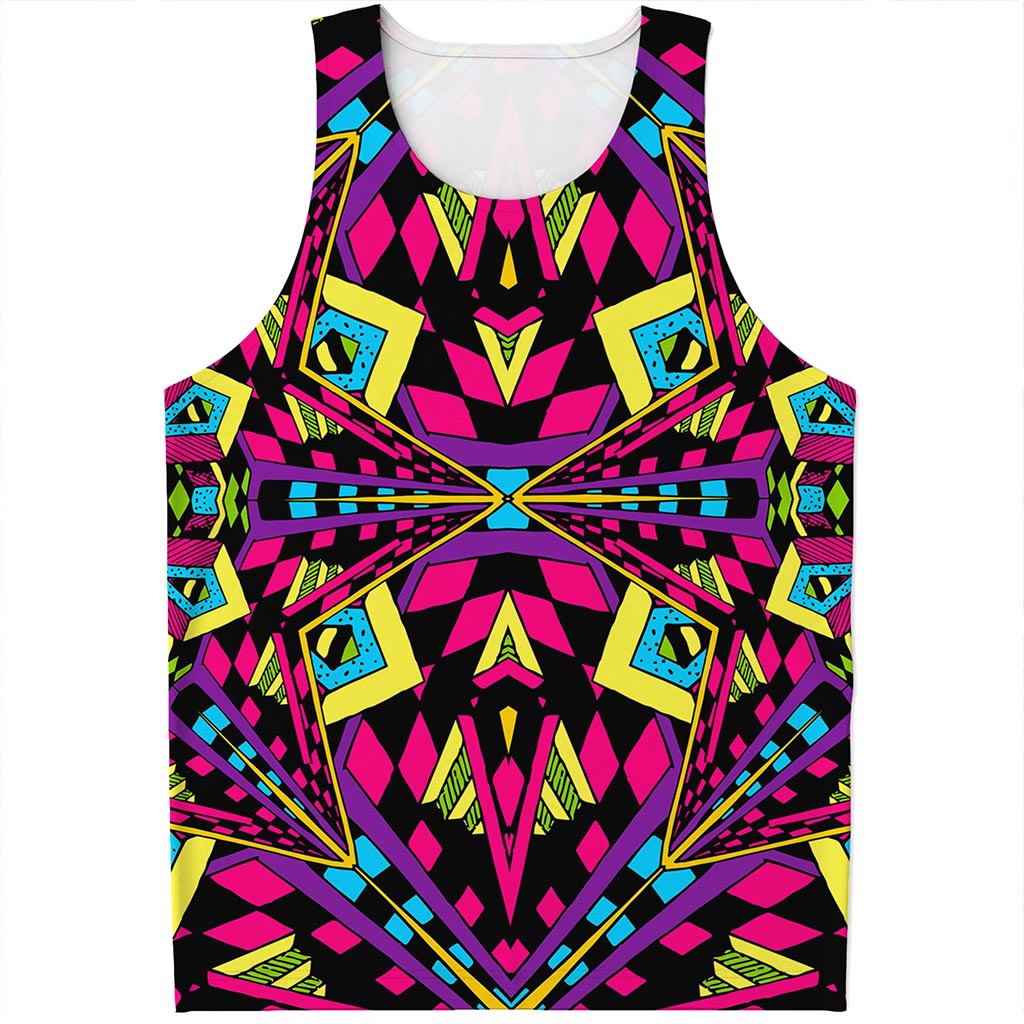 Psychedelic Ethnic Trippy Print Men's Tank Top