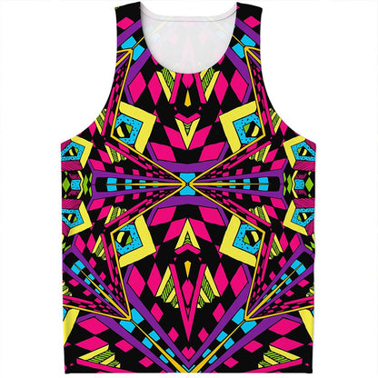 Psychedelic Ethnic Trippy Print Men's Tank Top