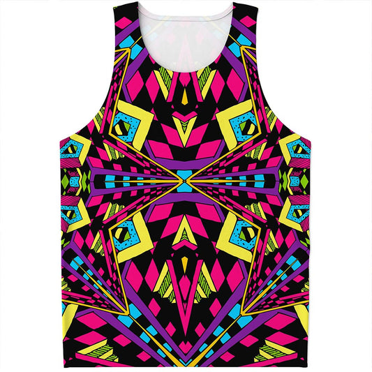 Psychedelic Ethnic Trippy Print Men's Tank Top