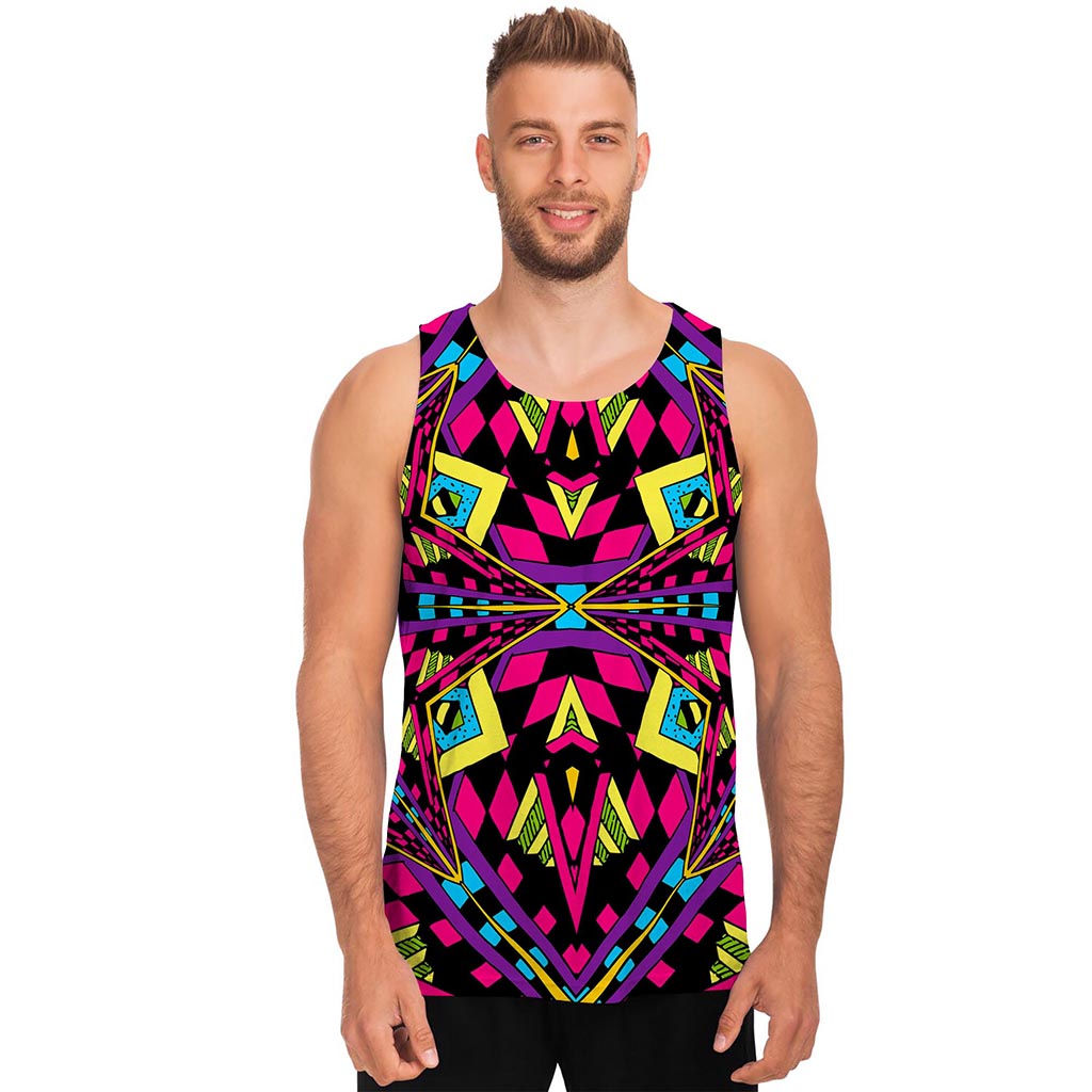 Psychedelic Ethnic Trippy Print Men's Tank Top