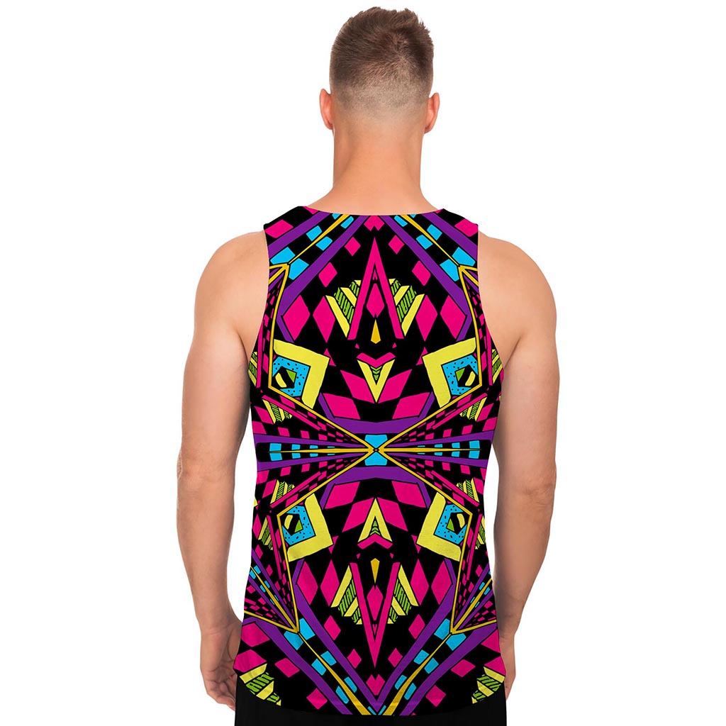 Psychedelic Ethnic Trippy Print Men's Tank Top