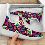 Psychedelic Ethnic Trippy Print Mesh Knit Shoes GearFrost