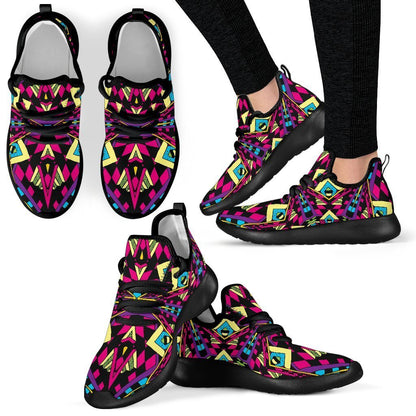 Psychedelic Ethnic Trippy Print Mesh Knit Shoes GearFrost