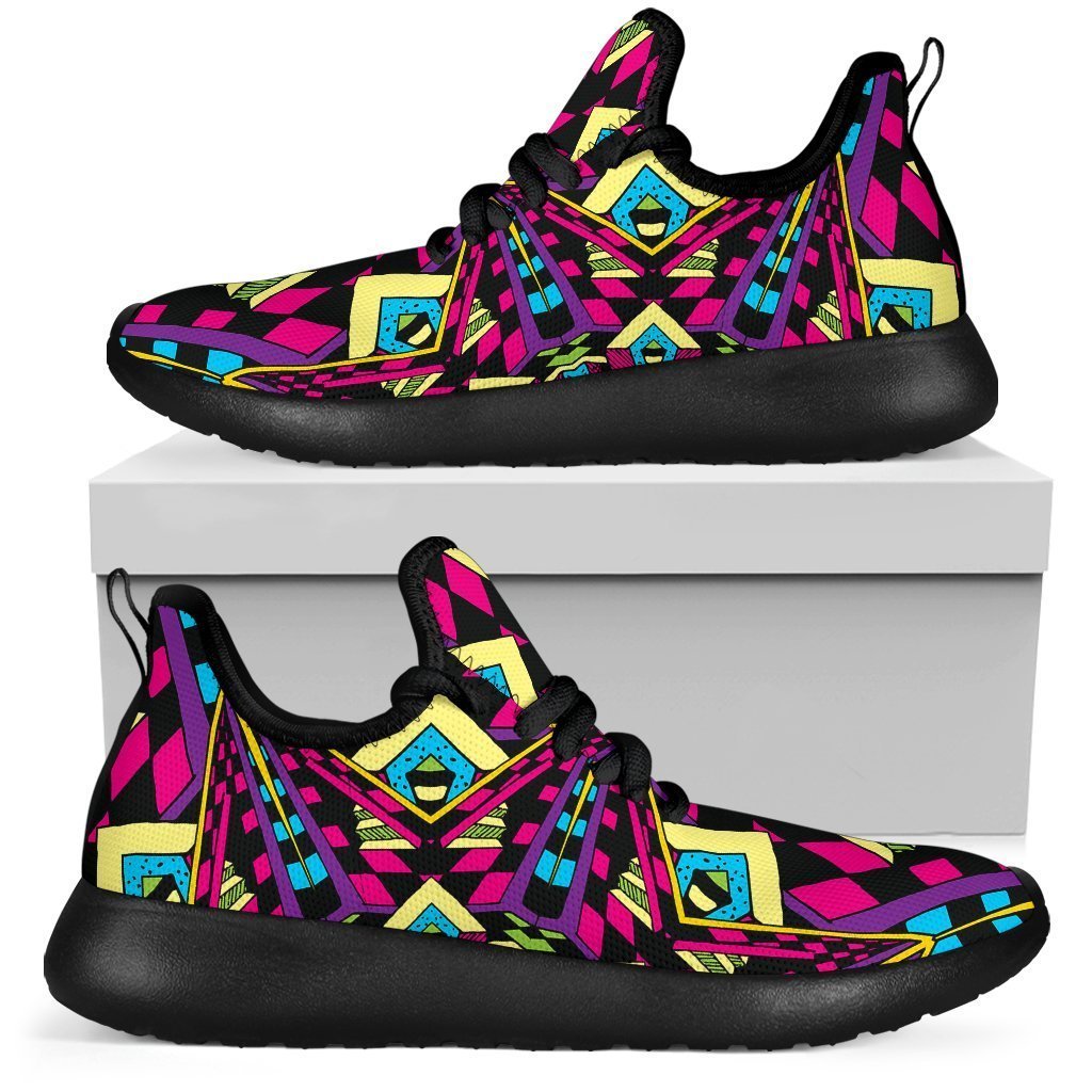 Psychedelic Ethnic Trippy Print Mesh Knit Shoes GearFrost