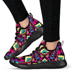 Psychedelic Ethnic Trippy Print Mesh Knit Shoes GearFrost