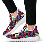 Psychedelic Ethnic Trippy Print Mesh Knit Shoes GearFrost