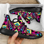 Psychedelic Ethnic Trippy Print Mesh Knit Shoes GearFrost