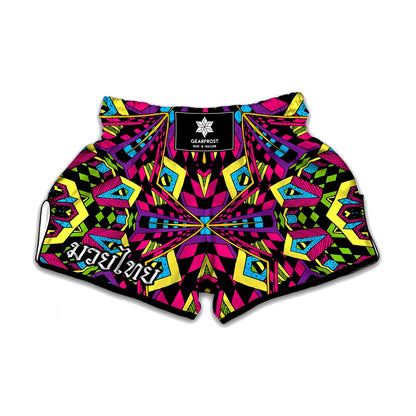 Psychedelic Ethnic Trippy Print Muay Thai Boxing Shorts