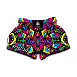 Psychedelic Ethnic Trippy Print Muay Thai Boxing Shorts