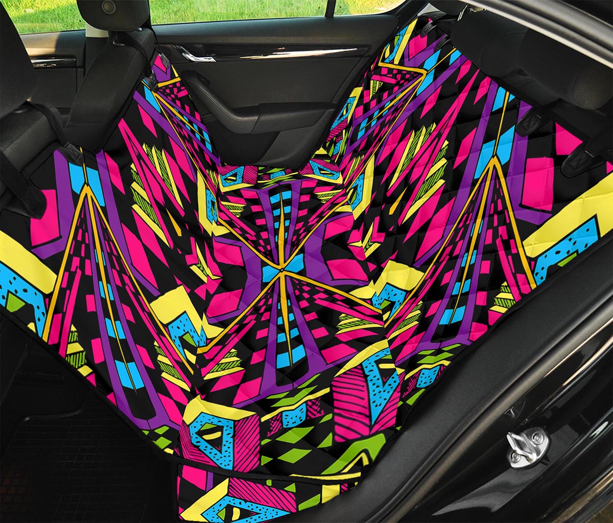 Psychedelic Ethnic Trippy Print Pet Car Back Seat Cover