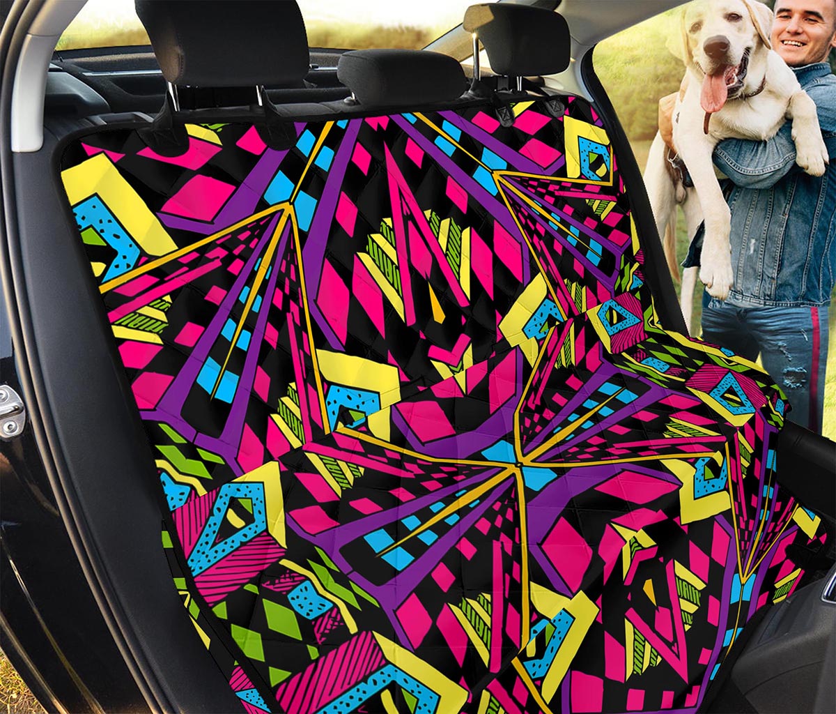Psychedelic Ethnic Trippy Print Pet Car Back Seat Cover